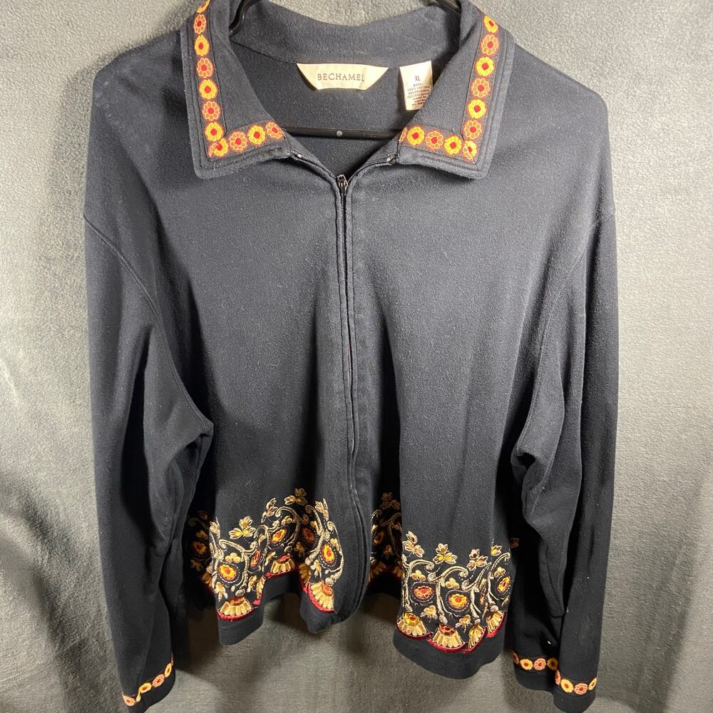 bechamel women jacket XL embroidered cottagecore boho bohemian floral